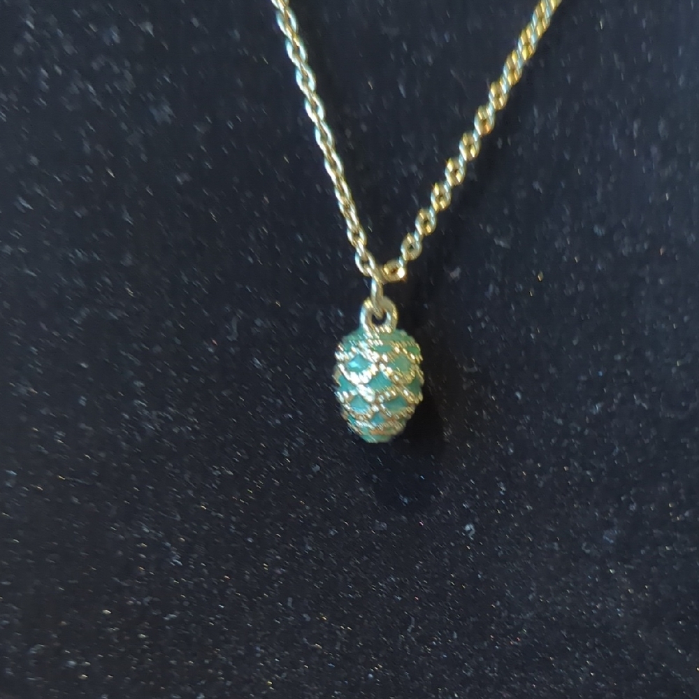 Gold and Green Gemstone Necklace
